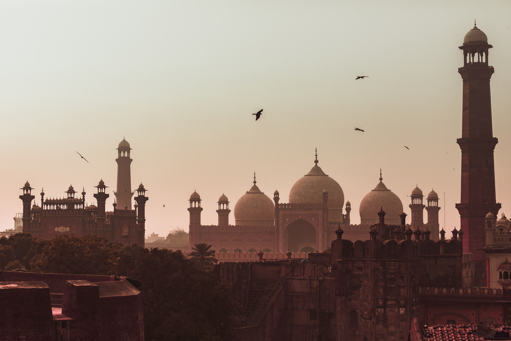 Sunset,View,Badshahi,Mosque,Lahore,City