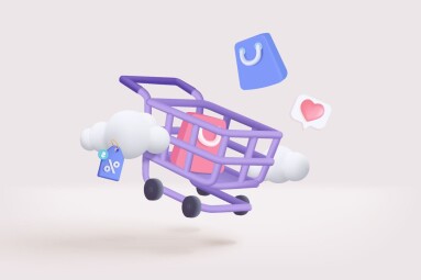 3d,Shopping,Cart,With,Cloud,For,Online,Shopping,And,Digital