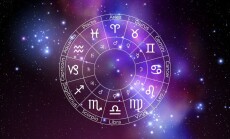 Circle,With,Zodiac,Signs,On,Colorful,Starry,Space,Background.,Vector