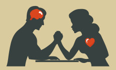 Man,And,Woman.,Silhouette,Of,Conflict,Between,Couple.,Heart,Or