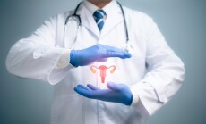 Medical,Worker,Holding,Virtual,Uterus,Reproductive,System.,Woman,Health,Concept,