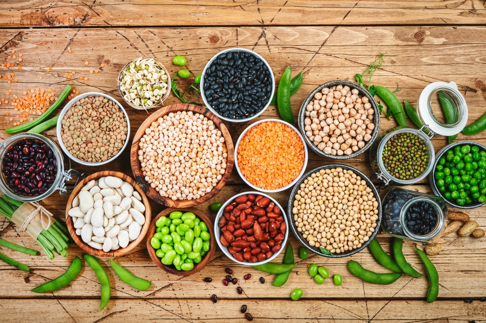 Legumes,,Beans,And,Sprouts.,Dried,,Raw,And,Fresh,,Top,View.