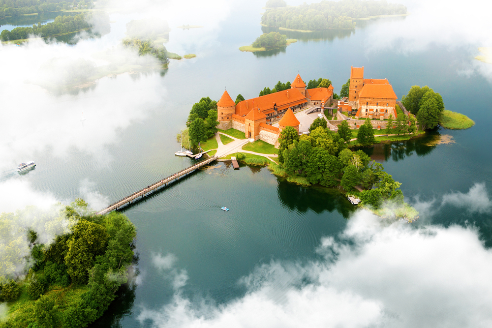 Aerial,View,Of,Old,Castle.,Trakai,,Lithuania.