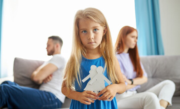 Sweet,Little,Caucasian,Child,Girl,Holding,Family,Picture,Drawing,Feeling