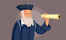 Astrologer,Nostradamus,Vector,Caricature,Illustration.,Michel,De,Nostredame,Seeing,Through