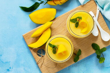 Homemade,Dessert,Panna,Cotta,With,Mango,Jelly.,Copy,Space,,Top