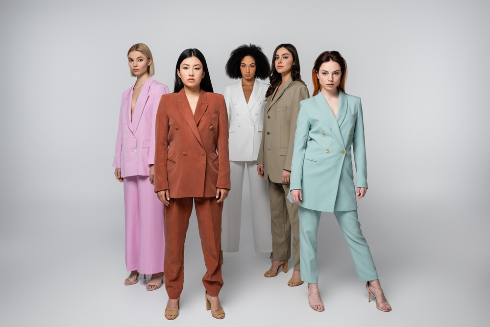 Full,Length,Of,Interracial,Models,In,Stylish,Suits,Posing,On