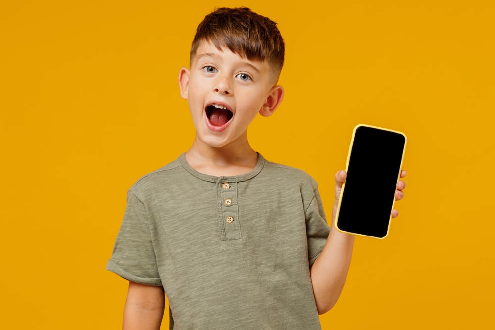 Little,Small,Happy,Boy,6-7,Years,Old,In,Green,T-shirt