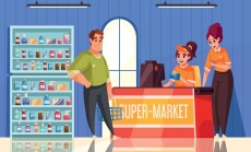 Teenager,First,Job,Composition,With,Young,Girl,Working,In,Supermarket