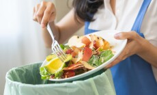Compost,From,Leftover,Food,Asian,Young,Housekeeper,Woman,,Female,Hand
