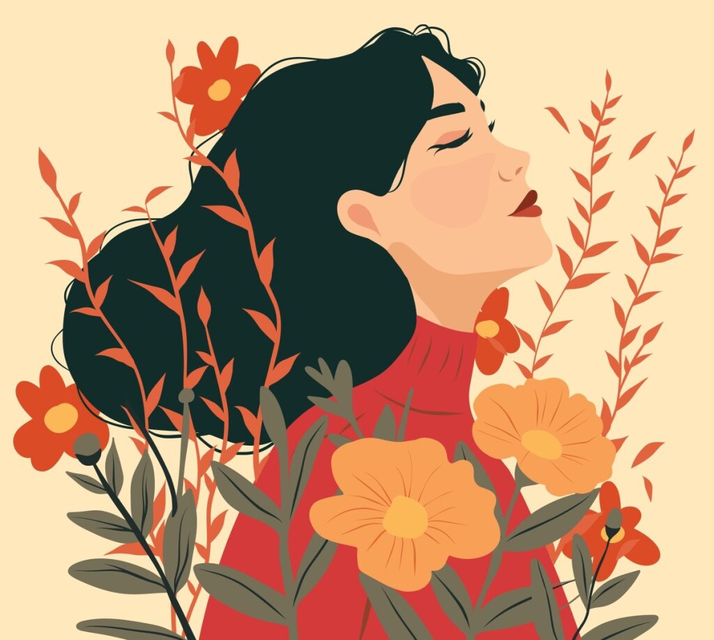 Vector,Holiday,Banner,Postcard,March,8,,Girl,In,Flowers,International