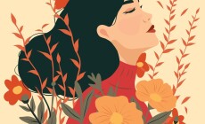 Vector,Holiday,Banner,Postcard,March,8,,Girl,In,Flowers,International