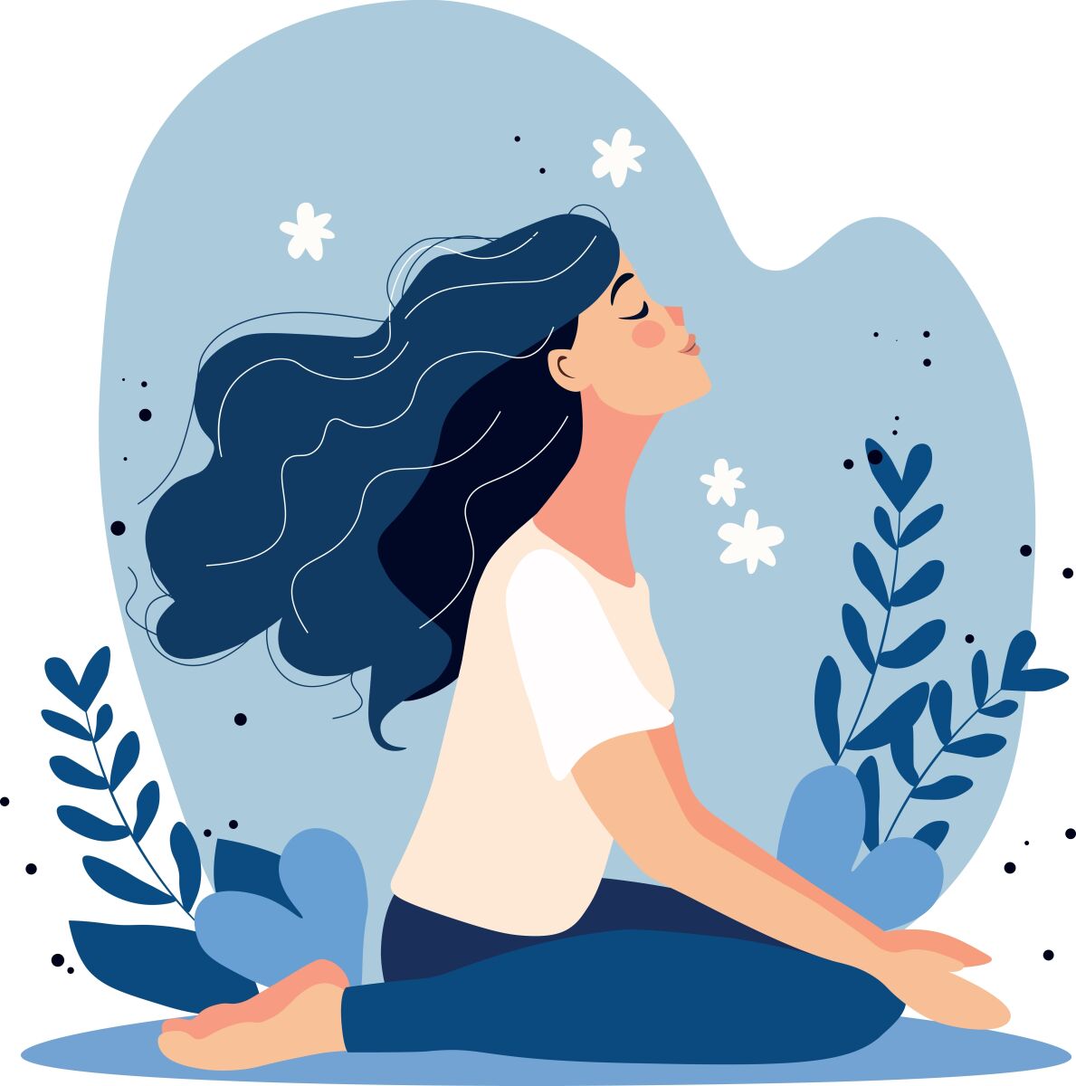 Deep,Breath,And,Mindfulness,Concept.,Woman,Calm,And,Relaxed,,Mental