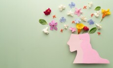 Mental,Health,Awareness,Month.,Woman,Head,With,Colorful,Fresh,Flower