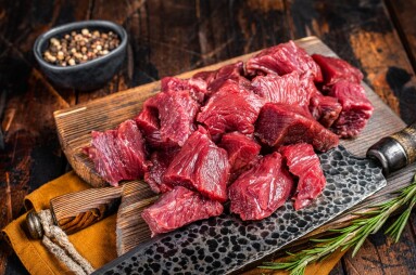 Sliced,Raw,Venison,Dear,Meat,For,A,Stew,,Game,Meat