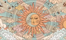 Sun,And,Moon,With,Face,,Color,Vintage,Mystical,Astrology,Poster