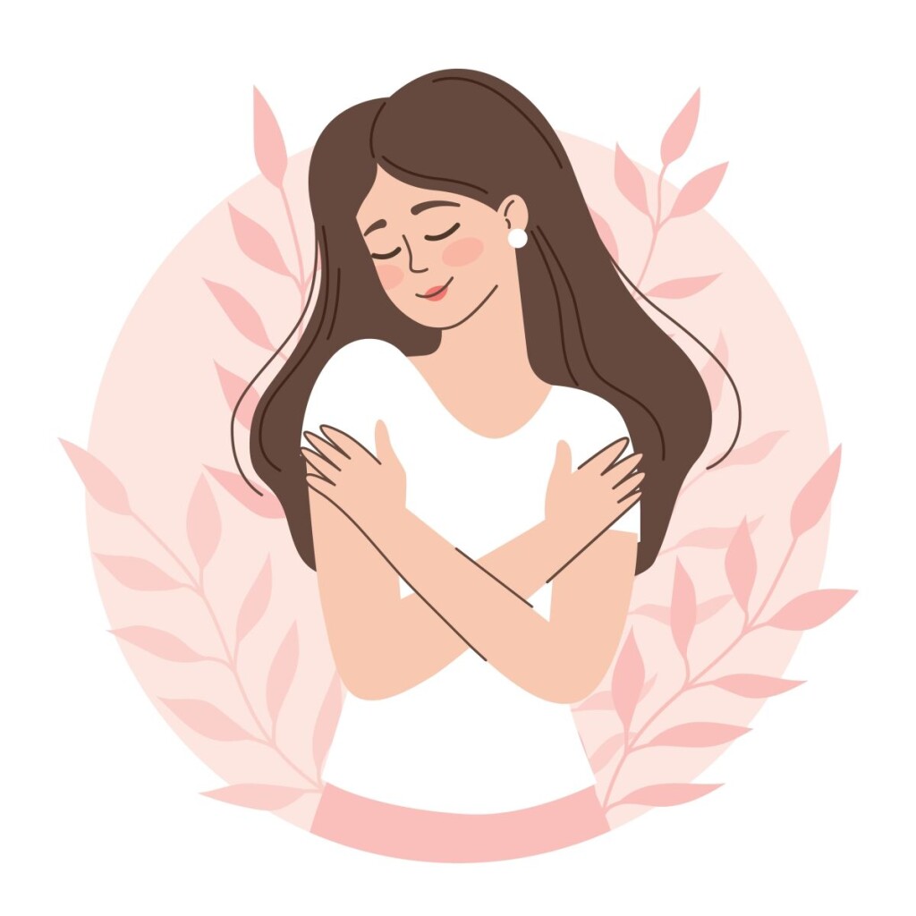 Woman,Hugging,Herself.,Concept,Of,Self-love,,Self-care,,Loving,Your,Body.