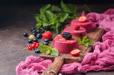 Summer,Dessert,With,Berries,And,Yogurt,As,A,Jelly,Pudding