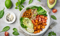 Healhty,Vegan,Lunch,Bowl,With,Ingredients.,Avocado,,Quinoa,,Sweet,Potato,