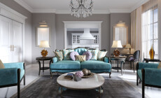 Modern,Art,Deco,Style,Living,Room,With,Trendy,Green,Furniture
