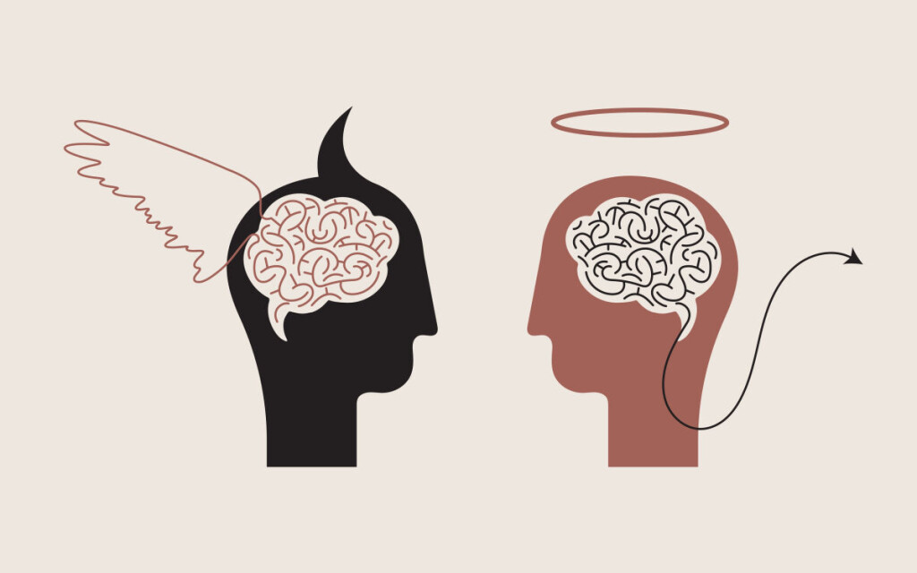 Good,And,Bad,Person,,Conscience.,Angel,And,Devil,Concept.,Abstract