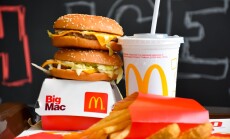 Ayutthaya-thailand,april?,28,2022:,Double,Mcdonald's,Hamburger,Combo,Set,,Promotion,Set,Of