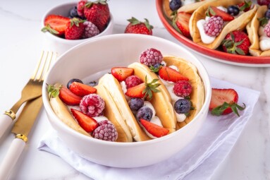 Pancake,Tacos.,Portion,Of,Sweet,Dessert,Taco,Made,With,Pancake,