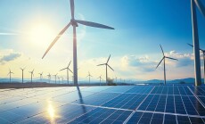 Green,Energy,Harvest,With,Windmill,And,Solar,Panels,For,Eco-green