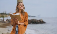 Young,Smart,Student,Calm,Happy,Woman,She,Wearing,Orange,Shirt