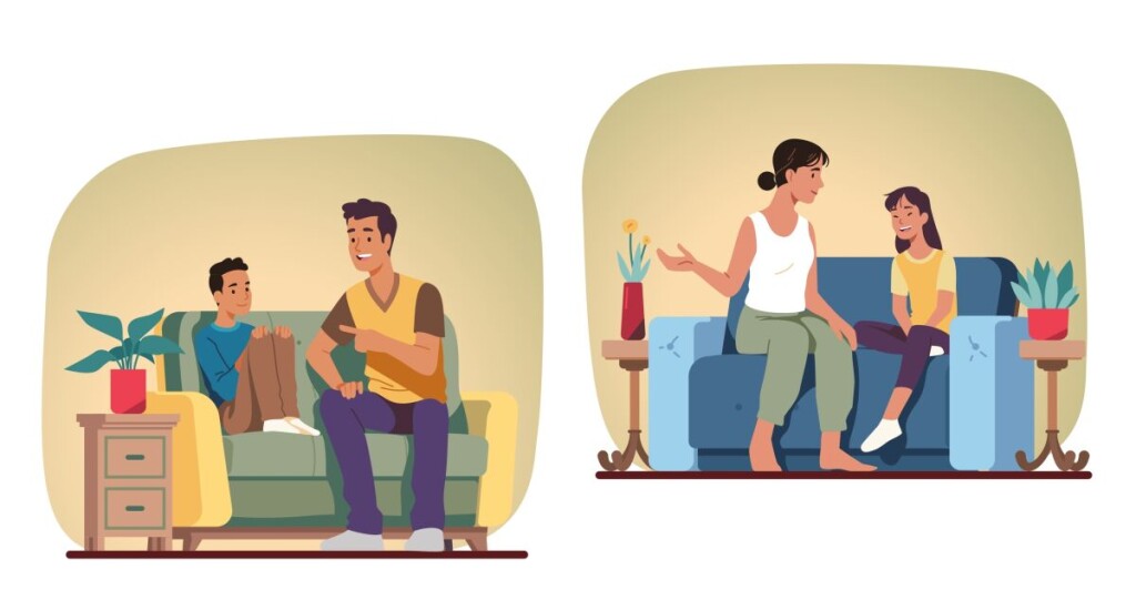 Parent,Person,Talking,With,Child,At,Home.,Happy,Mother,Woman,