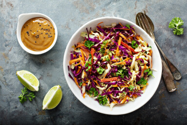 Asian,Cole,Slaw,With,Sesame,And,Peanut,Butter,Dressing