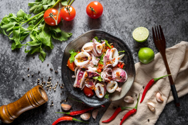 Thai,Food,Traditional,Cuisine,,Spicy,Seafood,Salad,Squid,And,Other