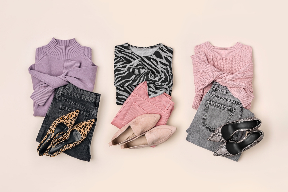 Three,Sets,Of,Clothes.,Capsule,Wardrobe.,Fashion,Look.,Jumpers,With