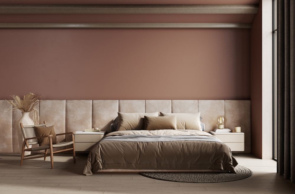 Bedroom,In,Pastel,Tone,Mocha,Mousse,Color,Trend,2025,Year