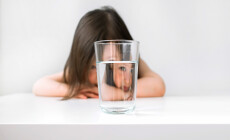 Little,Girl,Does,Not,Want,To,Drink,Water.,The,Girl