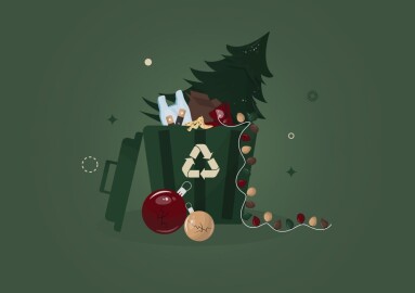 Christmas,Waste,Concept,With,Broken,Ornaments,,Discarded,Tree,,And,Festive