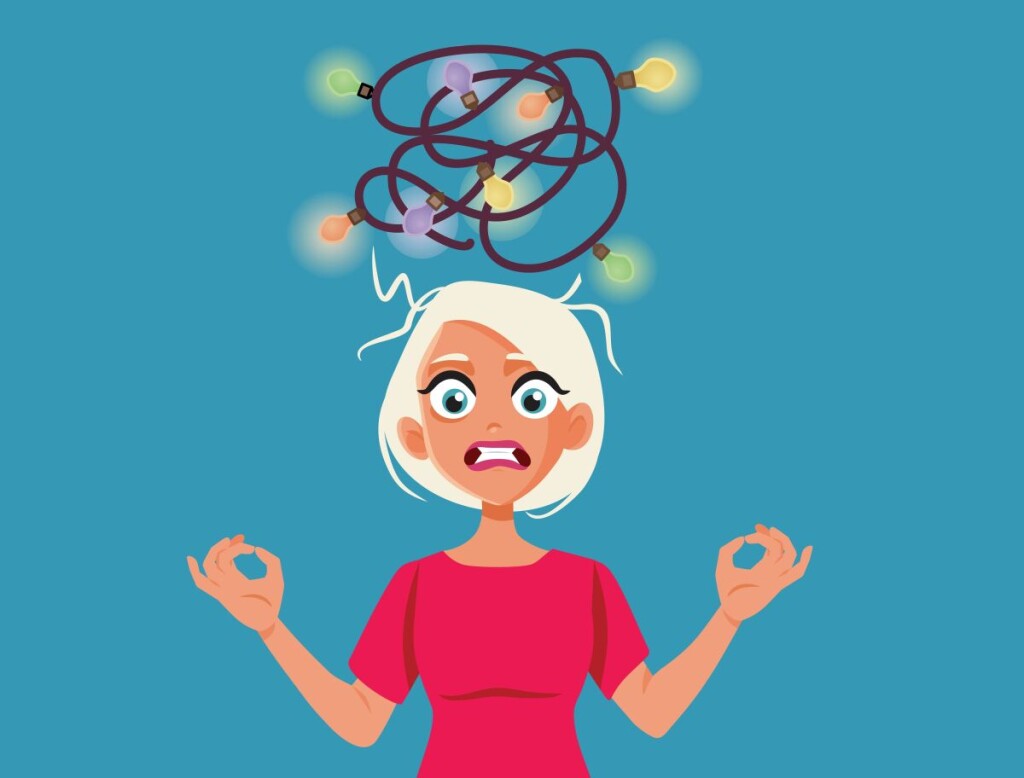 Anxious,Woman,Stressed,About,The,Holidays,Vector,Cartoon.,Lady,Panicking