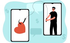 Red,Heart,On,Fishing,Hook.,Online,Dating,Scam,,Online,Fraud,