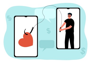 Red,Heart,On,Fishing,Hook.,Online,Dating,Scam,,Online,Fraud,