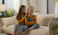 Upset,Sad,Little,Caucasian,Children,Kids,Argument,Conflict.,Offended,Girls