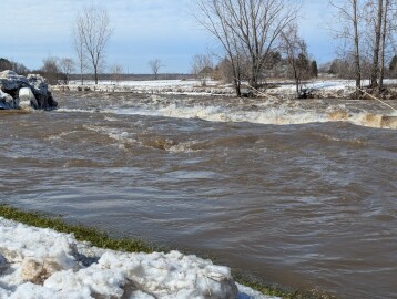 Spring,,Flood,,Quebec,,Canada.,Becancur,,Wolinak,Reservation.,The,Roads,Were