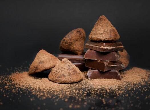 Truffle,Chocolate,Candies,On,A,Dark,Background.,Confectionery