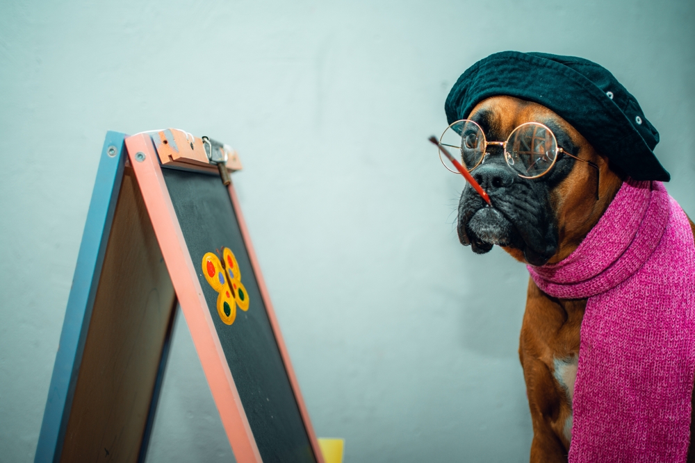 Dog,Painting,A,Picture.,Artist,Dog