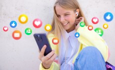 Teenage,Girl,Using,Social,Media,Apps,On,Mobile,Phone