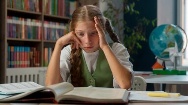 Anxious,Scared,Little,Caucasian,Teenager,Junior,Teen,School,Girl,Child