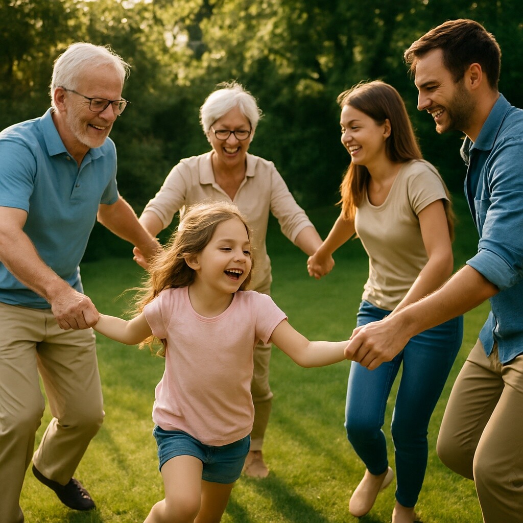 All,Generations,Playing,On,The,Garden