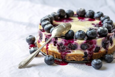 A,Photograph,Of,A,Decadent,Blueberry,Cheesecake