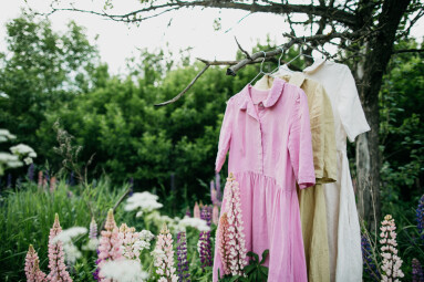 Natural,Colored,Dresses,Hanging,On,On,A,Tree,In,The