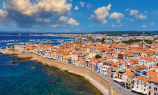 Aerial,View,Over,Alghero,Old,Town,,Cityscape,Alghero,View,On