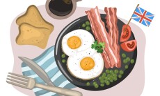 National,English,Breakfast,Of,Scrambled,Eggs,With,Bacon,,Toast,And